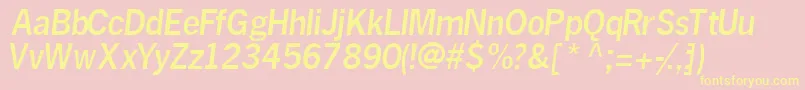 MacroblacksskItalic Font – Yellow Fonts on Pink Background