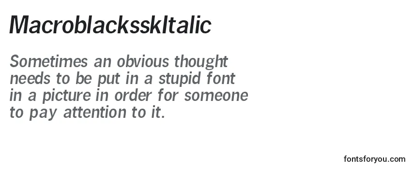 Review of the MacroblacksskItalic Font