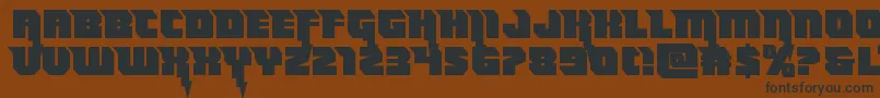 Шрифт Thundertitanstraight – чёрные шрифты на коричневом фоне