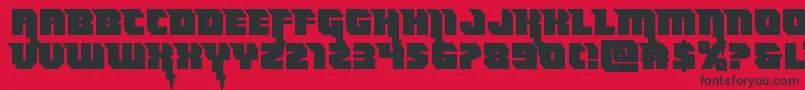Thundertitanstraight-Schriftart – Schwarze Schriften auf rotem Hintergrund