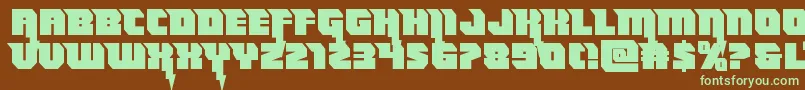 Thundertitanstraight-fontti – vihreät fontit ruskealla taustalla