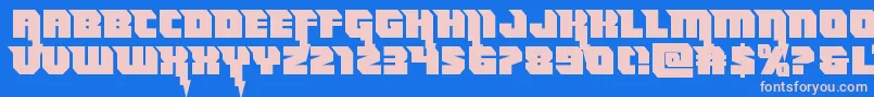 Thundertitanstraight Font – Pink Fonts on Blue Background