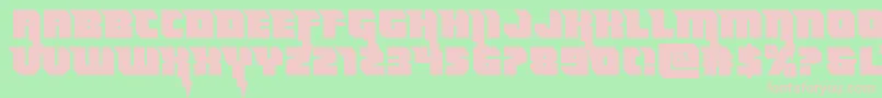 フォントThundertitanstraight – 緑の背景にピンクのフォント