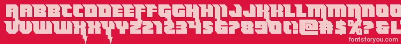Thundertitanstraight Font – Pink Fonts on Red Background