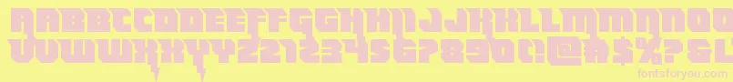 Czcionka Thundertitanstraight – różowe czcionki na żółtym tle