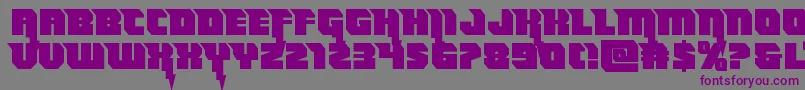 Шрифт Thundertitanstraight – фиолетовые шрифты на сером фоне