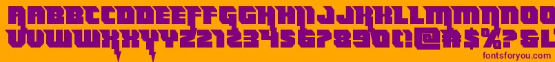 フォントThundertitanstraight – オレンジの背景に紫のフォント