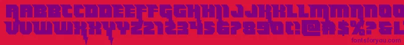 Thundertitanstraight Font – Purple Fonts on Red Background
