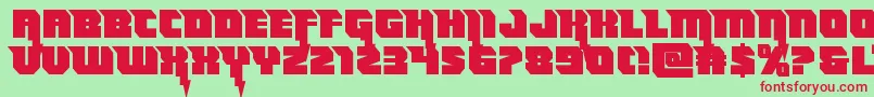 Thundertitanstraight Font – Red Fonts on Green Background