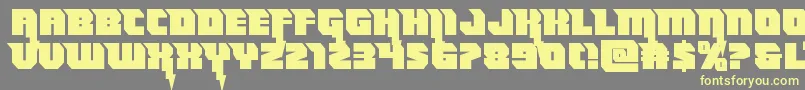 フォントThundertitanstraight – 黄色のフォント、灰色の背景