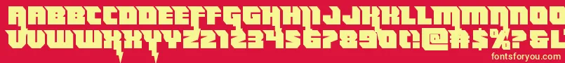 Thundertitanstraight Font – Yellow Fonts on Red Background