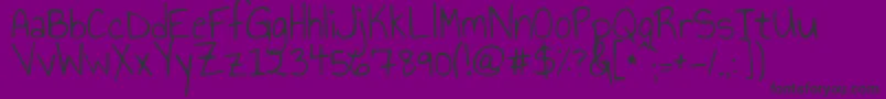 Шрифт Annieuseyourtelescope – чёрные шрифты на фиолетовом фоне