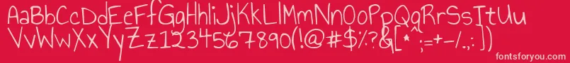 Annieuseyourtelescope Font – Pink Fonts on Red Background