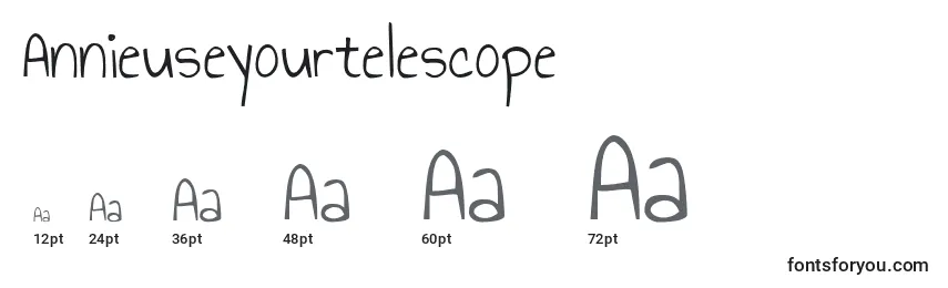 Размеры шрифта Annieuseyourtelescope