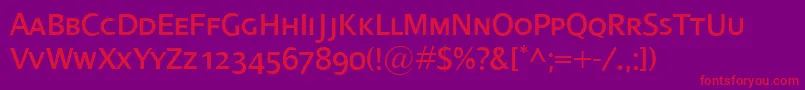 DialogSmallcaps Font – Red Fonts on Purple Background