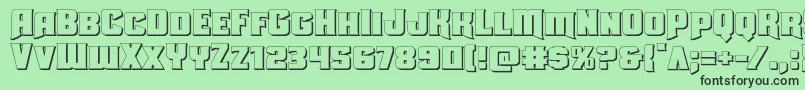 Uniongray3D Font – Black Fonts on Green Background