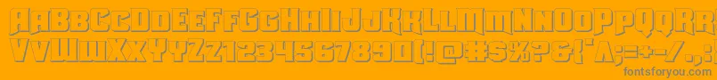 Uniongray3D-Schriftart – Graue Schriften auf orangefarbenem Hintergrund