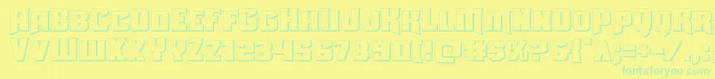 Uniongray3D Font – Green Fonts on Yellow Background