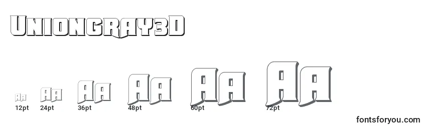 Uniongray3D Font Sizes