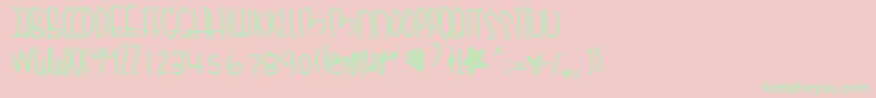 Hipstersnight Font – Green Fonts on Pink Background