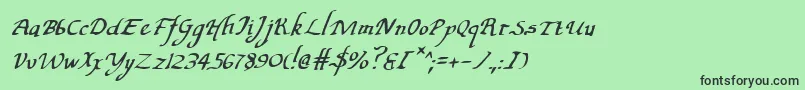 フォントValleyforgei – 緑の背景に黒い文字