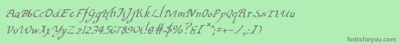 フォントValleyforgei – 緑の背景に灰色の文字