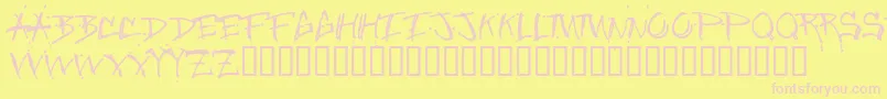 Czcionka Junglebold – różowe czcionki na żółtym tle