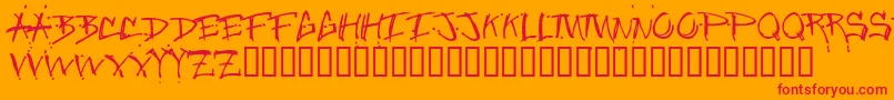 Junglebold Font – Red Fonts on Orange Background