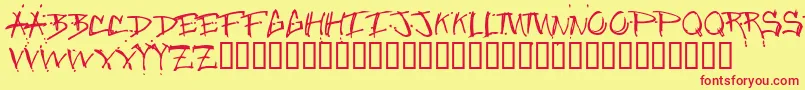 Junglebold Font – Red Fonts on Yellow Background