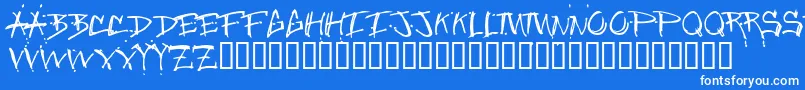 Fonte Junglebold – fontes brancas em um fundo azul