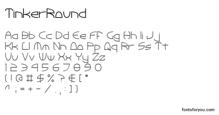 A fonte TinkerRound – alfabeto, números, caracteres especiais