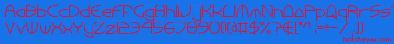 TinkerRound Font – Red Fonts on Blue Background