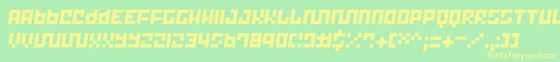 フォントTrick12 ffy – 黄色の文字が緑の背景にあります