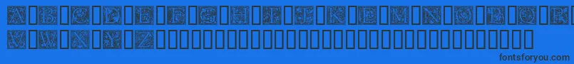 Goudyini Font – Black Fonts on Blue Background