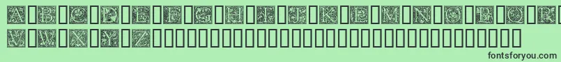 Fonte Goudyini – fontes pretas em um fundo verde