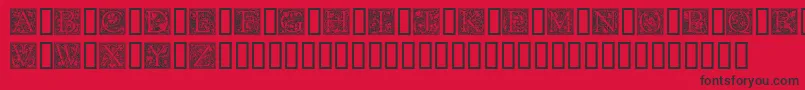 Goudyini-Schriftart – Schwarze Schriften auf rotem Hintergrund