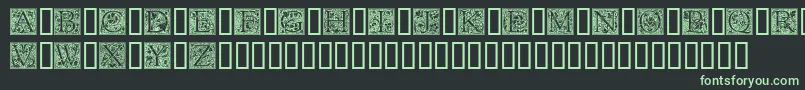 Goudyini-Schriftart – Grüne Schriften auf schwarzem Hintergrund