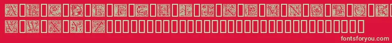 Goudyini Font – Green Fonts on Red Background