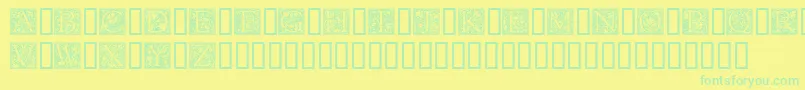 Goudyini Font – Green Fonts on Yellow Background