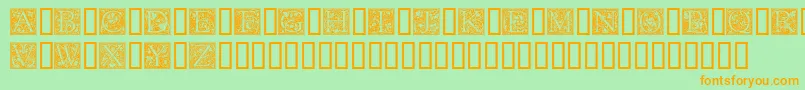Goudyini Font – Orange Fonts on Green Background