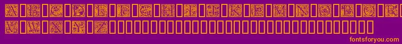 fuente Goudyini – Fuentes Naranjas Sobre Fondo Morado