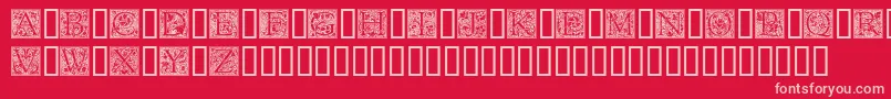 Fonte Goudyini – fontes rosa em um fundo vermelho