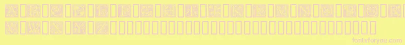 Goudyini Font – Pink Fonts on Yellow Background