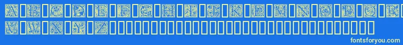 Goudyini Font – Yellow Fonts on Blue Background