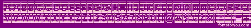 Avante6-fontti – vaaleanpunaiset fontit violetilla taustalla