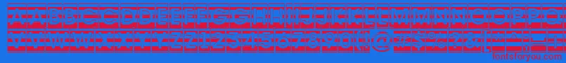 Avante6-Schriftart – Rote Schriften auf blauem Hintergrund
