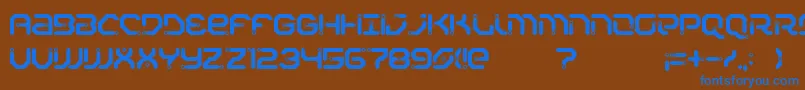 フォントXiaxide – 茶色の背景に青い文字