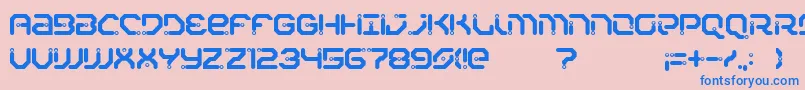 フォントXiaxide – ピンクの背景に青い文字