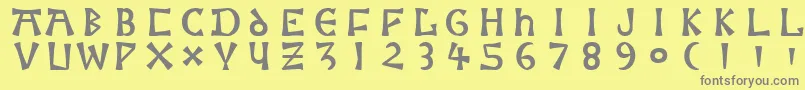 フォントMoneta – 黄色の背景に灰色の文字