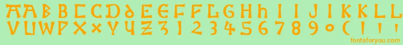 Moneta Font – Orange Fonts on Green Background